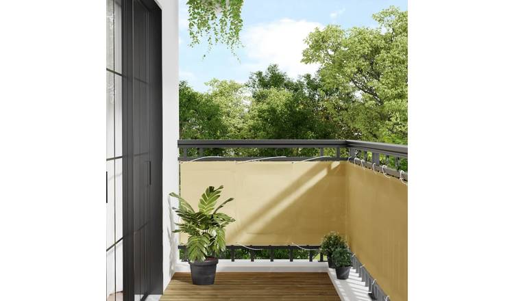 Walplus Polyester Oxford Balcony Screen - Sand - 75 x 500 cm