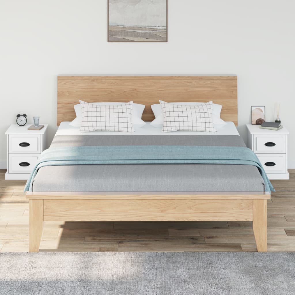 Walplus Pack of 2 Engineered Wood Bedside Cabinet - White - 39 x 39 x 47.5 cm - Image 3