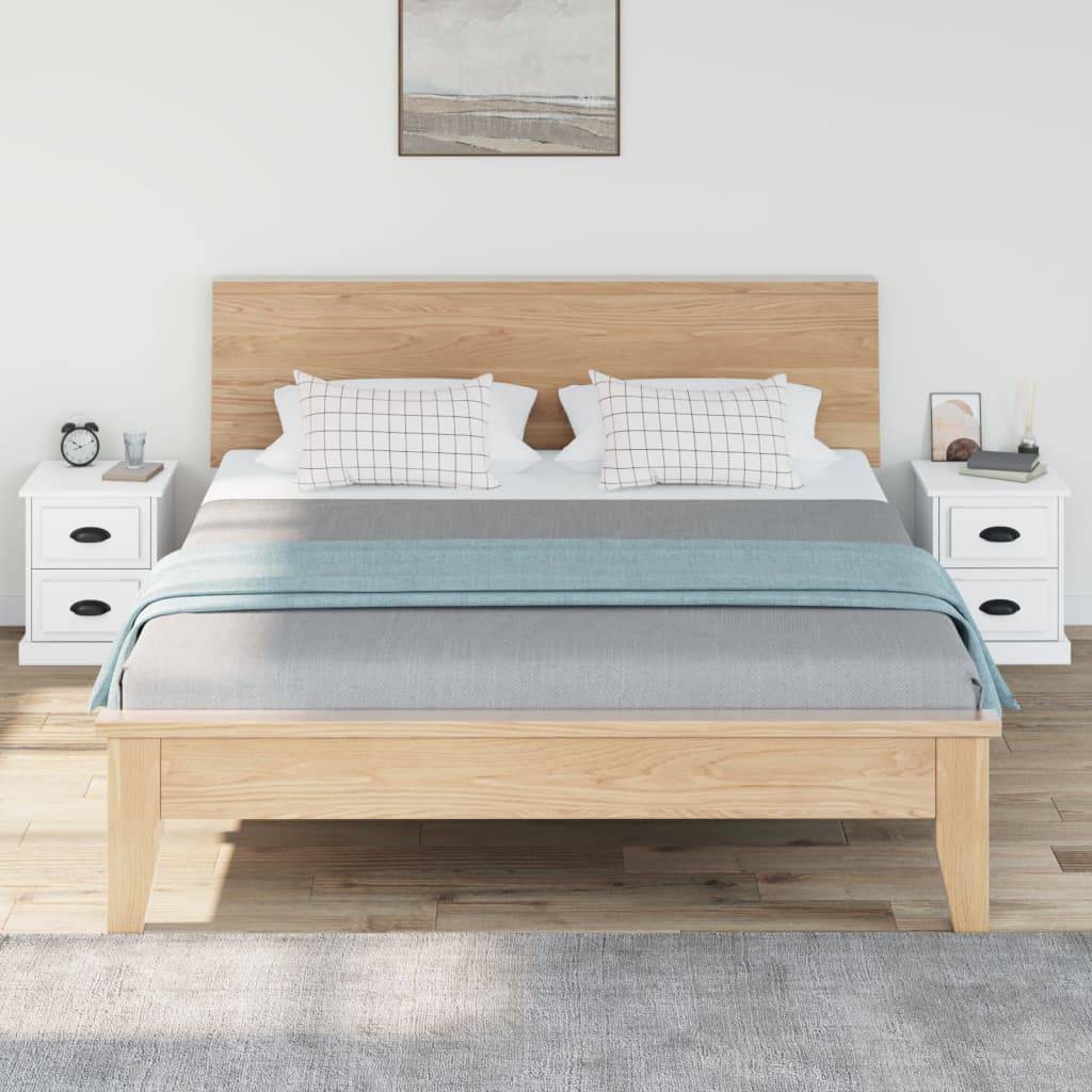 Walplus Pack of 2 Engineered Wood Bedside Cabinet - White - 39 x 39 x 47.5 cm - Image 3
