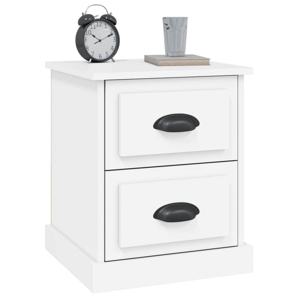 Walplus Pack of 2 Engineered Wood Bedside Cabinet - White - 39 x 39 x 47.5 cm - Image 5