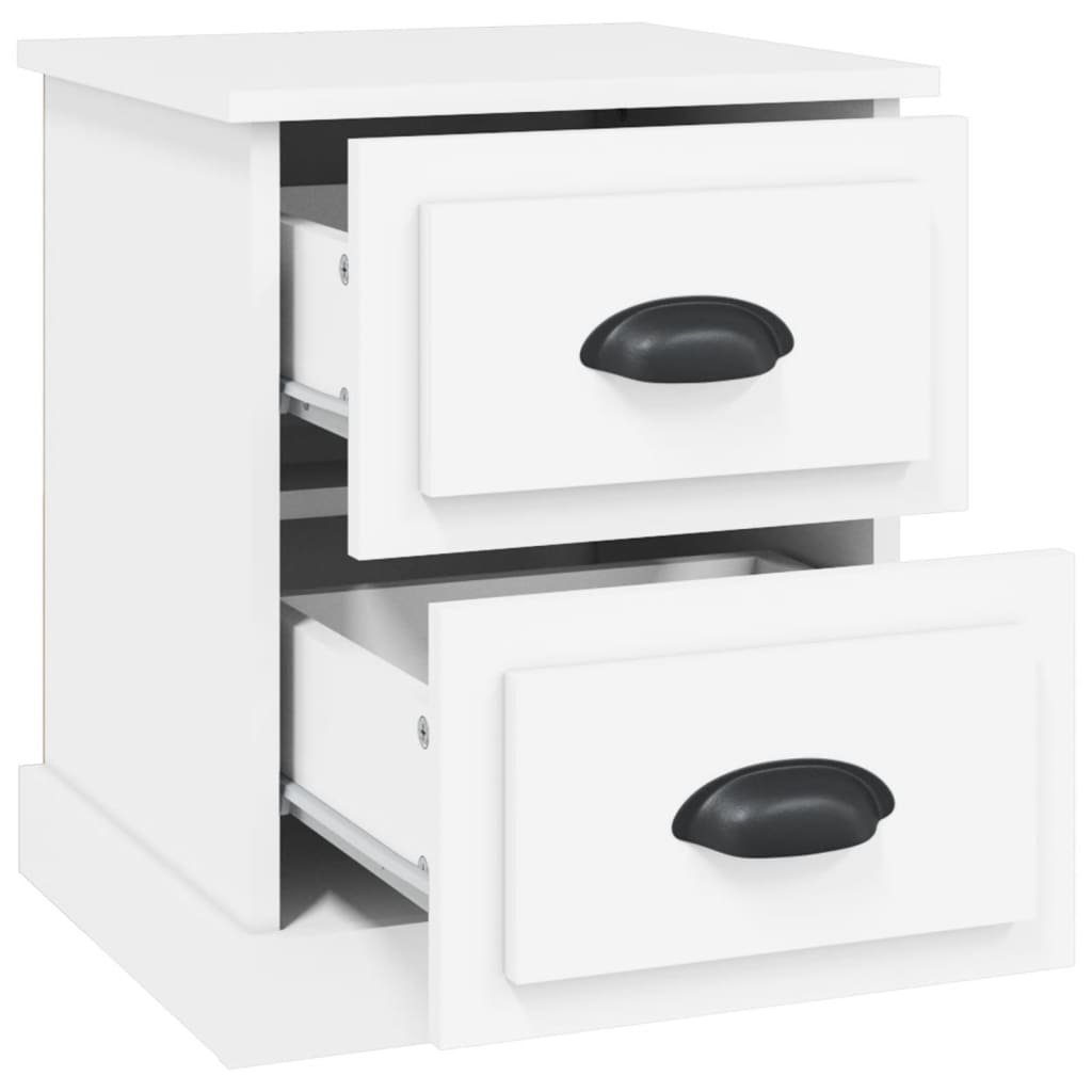 Walplus Pack of 2 Engineered Wood Bedside Cabinet - White - 39 x 39 x 47.5 cm - Image 7
