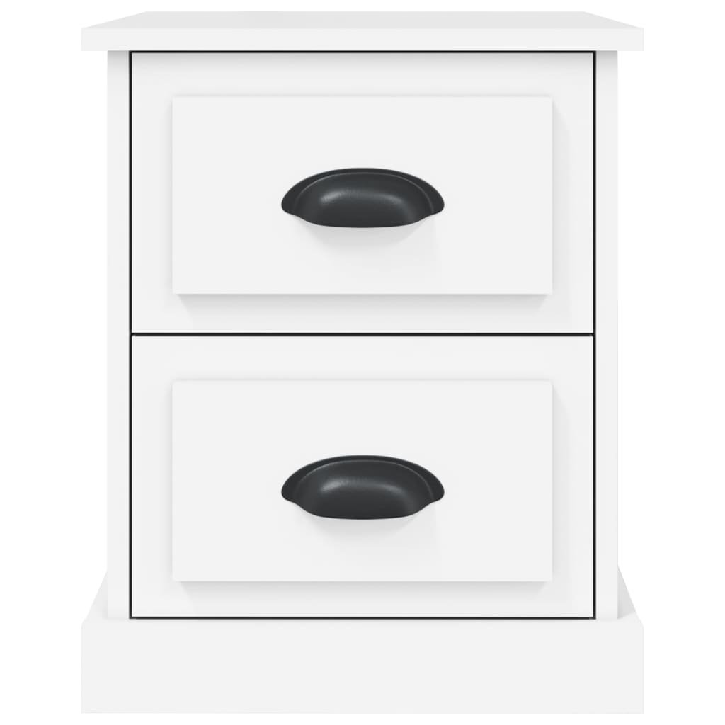 Walplus Pack of 2 Engineered Wood Bedside Cabinet - White - 39 x 39 x 47.5 cm - Image 8