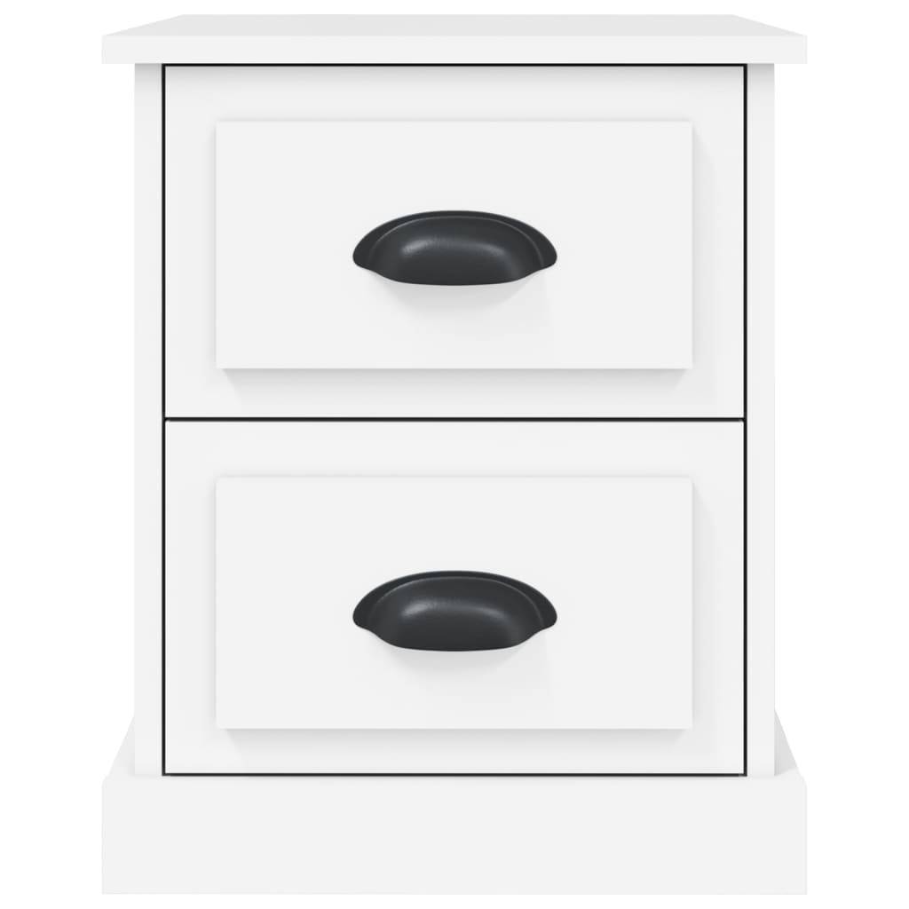 Walplus Pack of 2 Engineered Wood Bedside Cabinet - White - 39 x 39 x 47.5 cm - Image 8