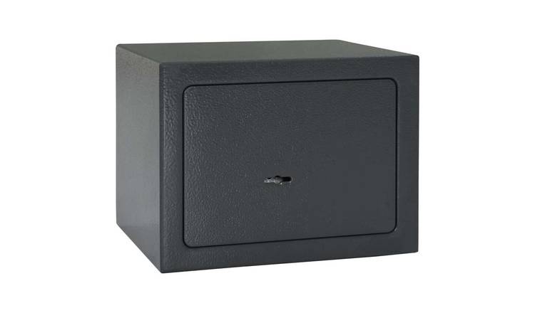 Walplus Steel Safe Box with Lock - Dark Grey - 23 x 17 x 17 cm