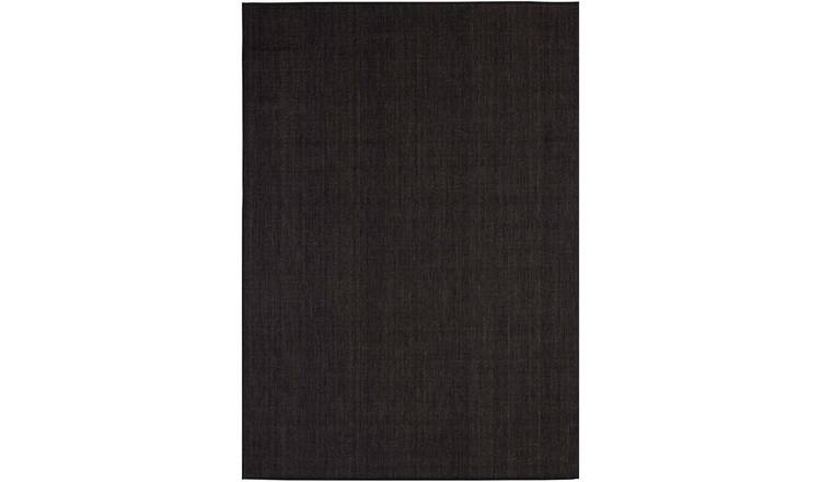 The Rugs Black Ecology Plain Patio Rug - 200 x 290cm