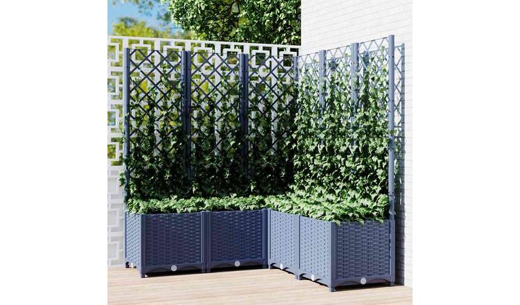 Walplus Polypropylene Garden Planter - Blue Grey - 120 x 120 x 136 cm