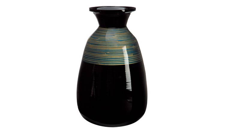 Orsina Bamboo Complements Vase - Black and Natural