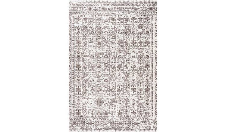 The Rugs Cream Brown Montana Vintage Rug - 80 x 150cm