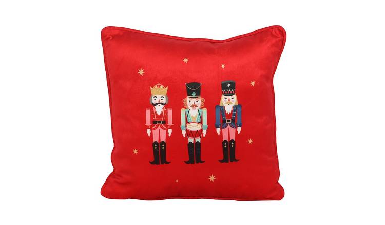 Something Different Square Nutcracker Cushion - Red