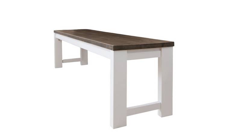 Noa & Nani Hever Dining Bench - White & Dark Pine