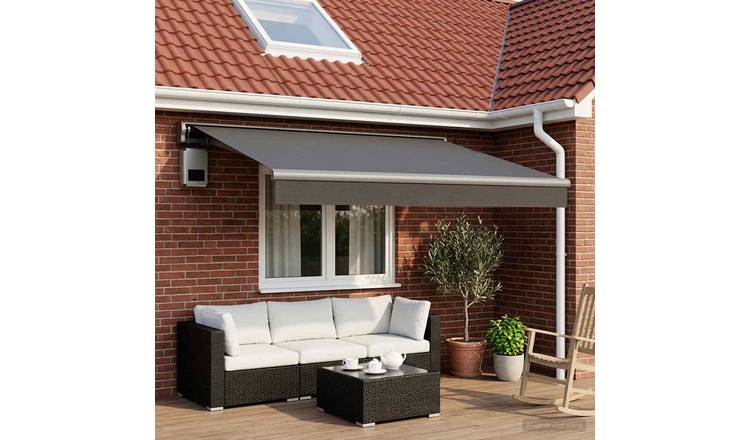 Walplus Polyester Awning Replacement Fabric - Anthracite - 500 x 300 cm