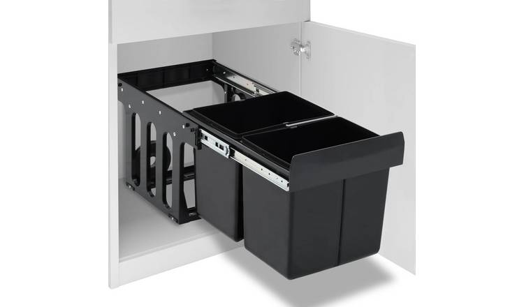 Walplus Kitchen Cupboard Pull-out Dustbin - Black - 48 x 34.3 x 35.1 cm