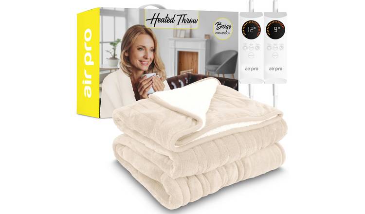 Air Pro King Heated Electric Blanket with Digital Controller 6 Settings - Cream