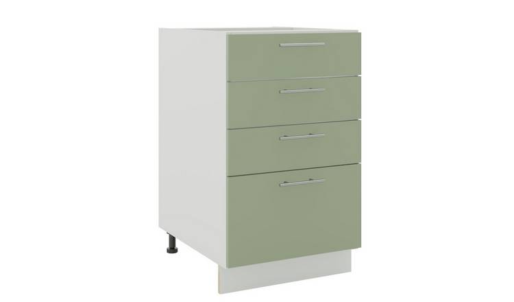 JD Greta 500mm Adjustable Leg Drawer Cabinet with Drawers - Sage Green Matt