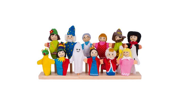 Goki Assorted 12 Piece Finger Puppets Wooden Toy