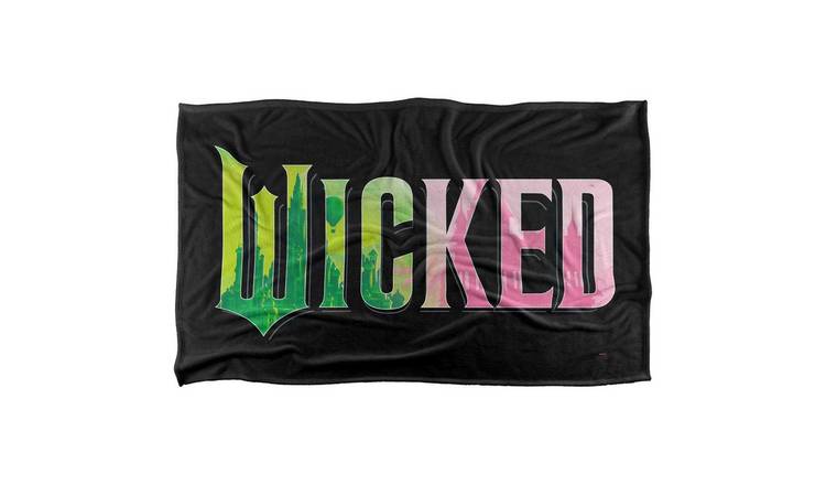 Wicked Pink And Green Logo Soft Touch Blanket - 147cm x 91cm