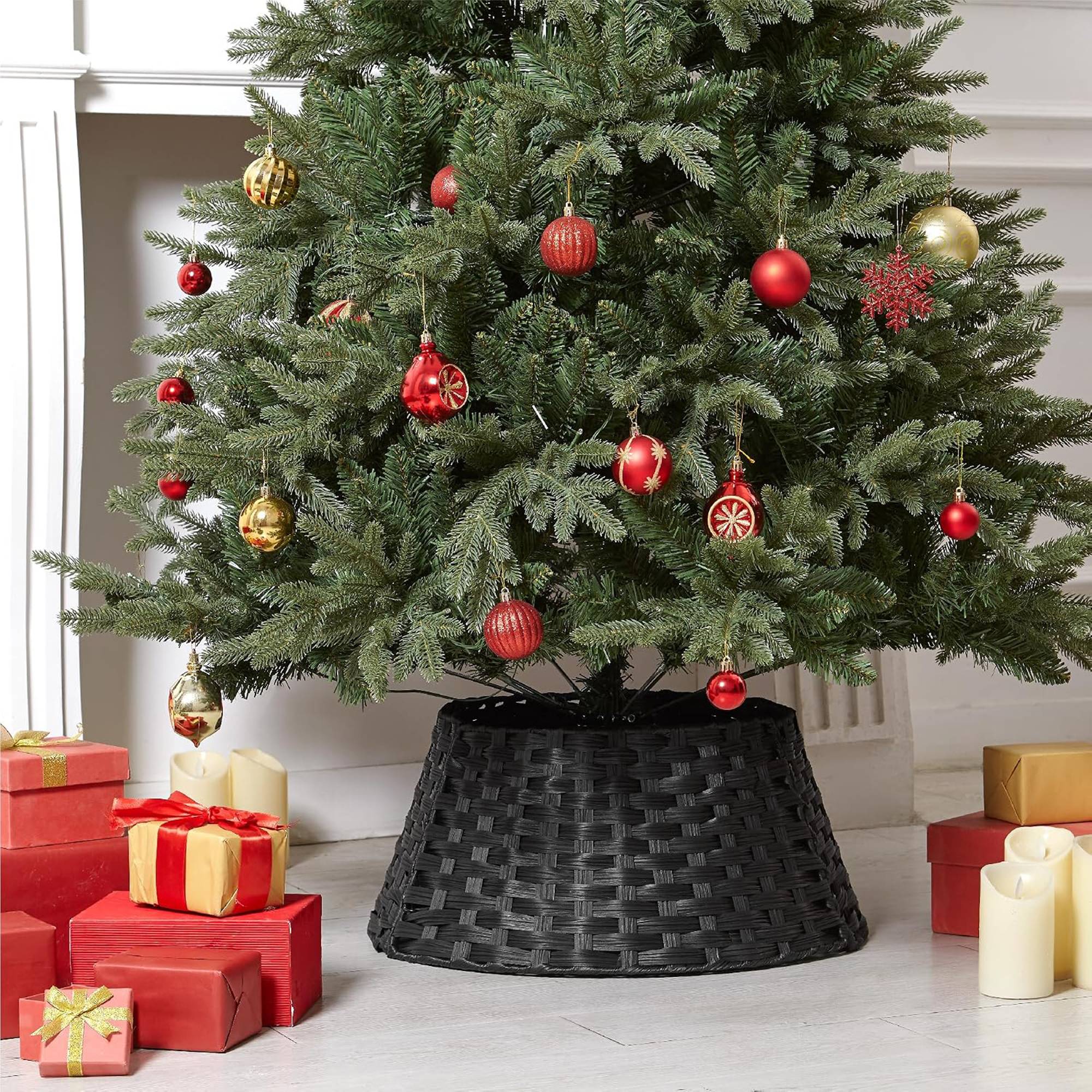 My Christmas Wicker Christmas Tree Skirt Rattan Basket - 56cm - Image 3