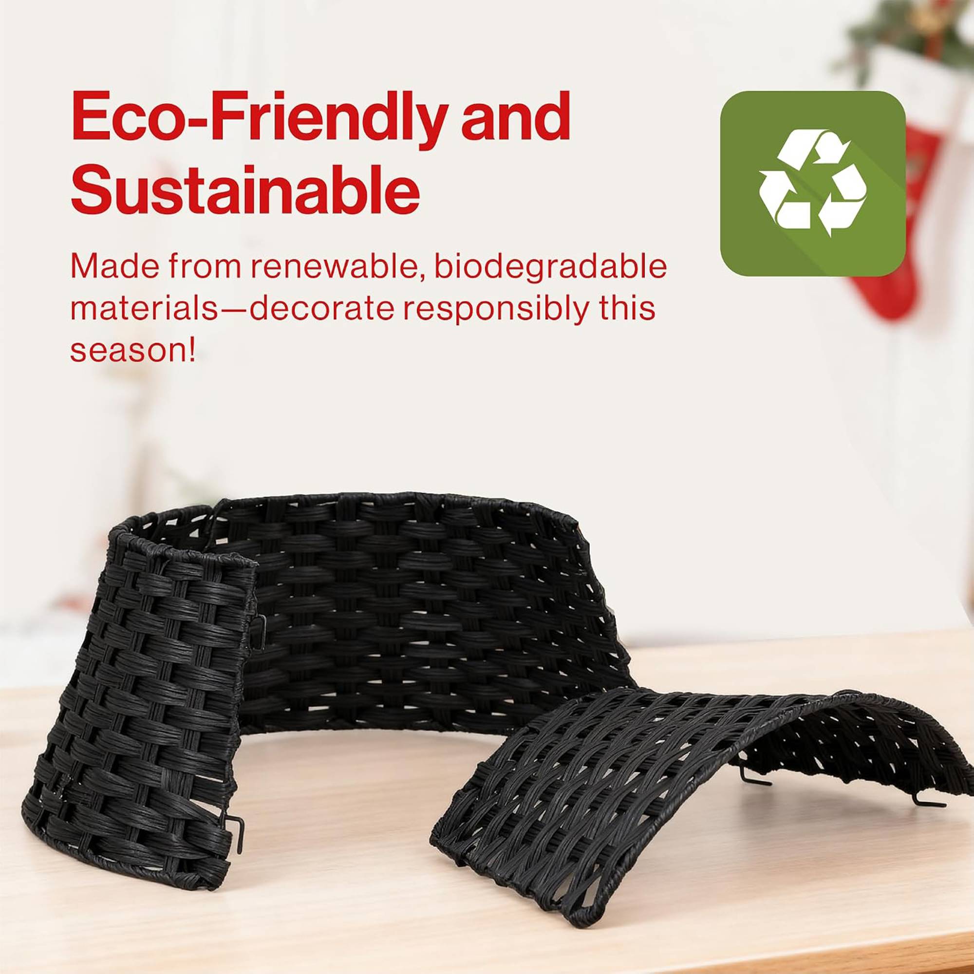 My Christmas Wicker Christmas Tree Skirt Rattan Basket - 56cm - Image 4
