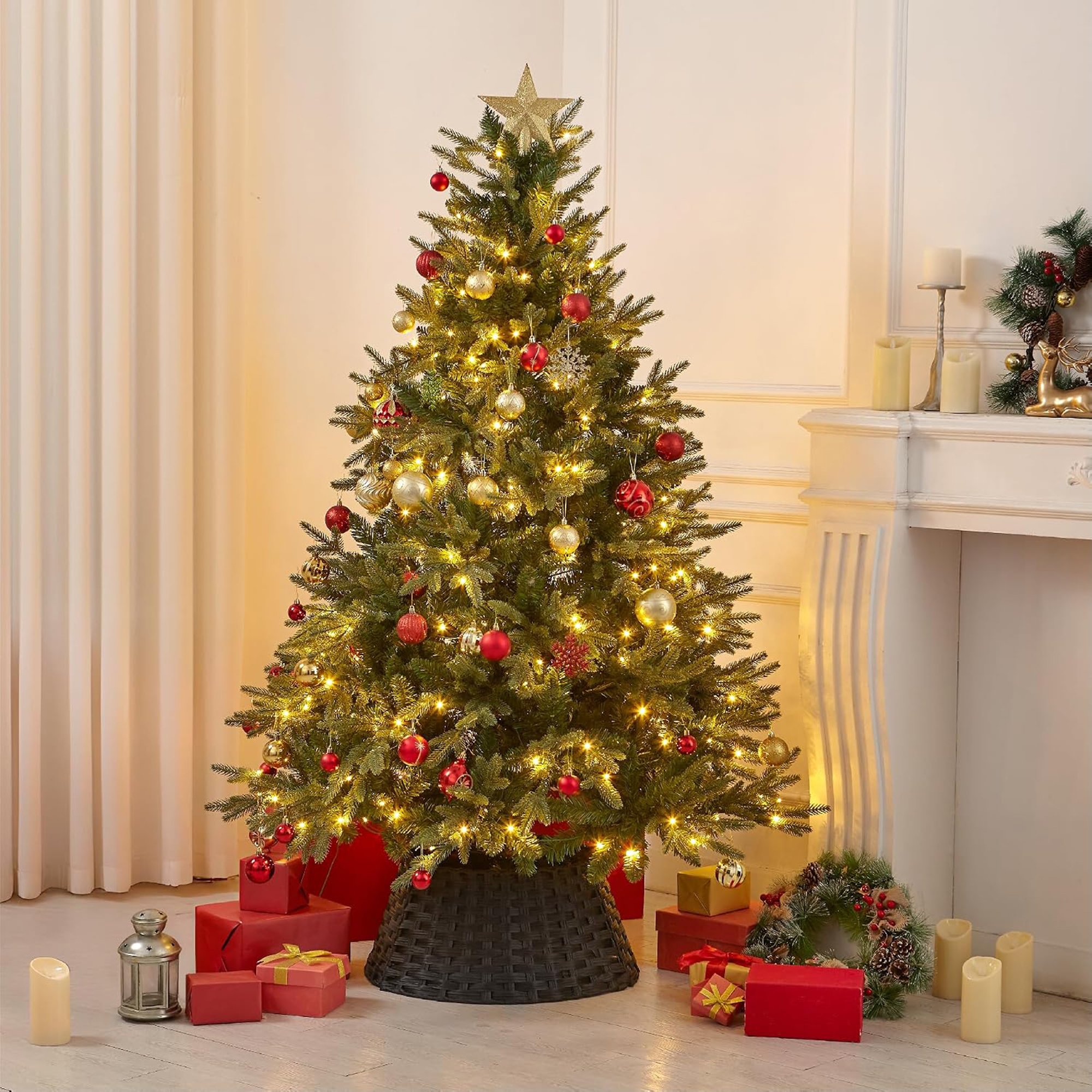 My Christmas Wicker Christmas Tree Skirt Rattan Basket - 56cm - Image 5