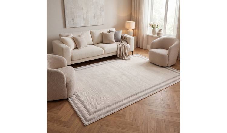 The Rugs Grey Carmel Bordered Rug - 120 x 170cm