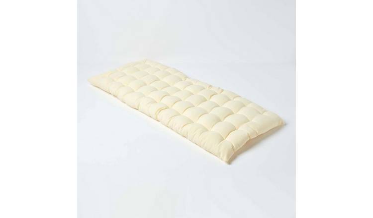 Homescapes Cotton Bench Cushion 3 Seater - Cream