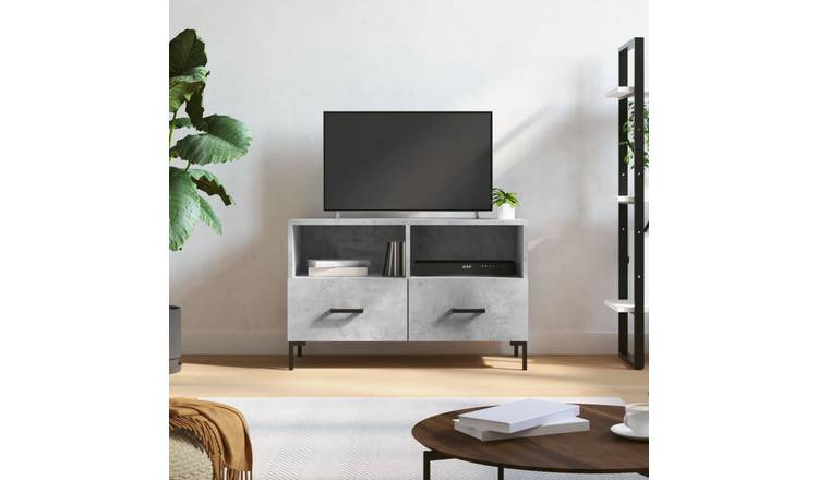 Walplus Engineered Wood TV Cabinet - Stone Grey - 80 x 36 x 50 cm