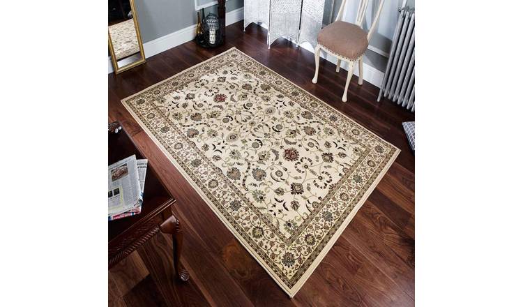 Mega Flooring Beige Traditional Bordered Rug - 80 x 140cm