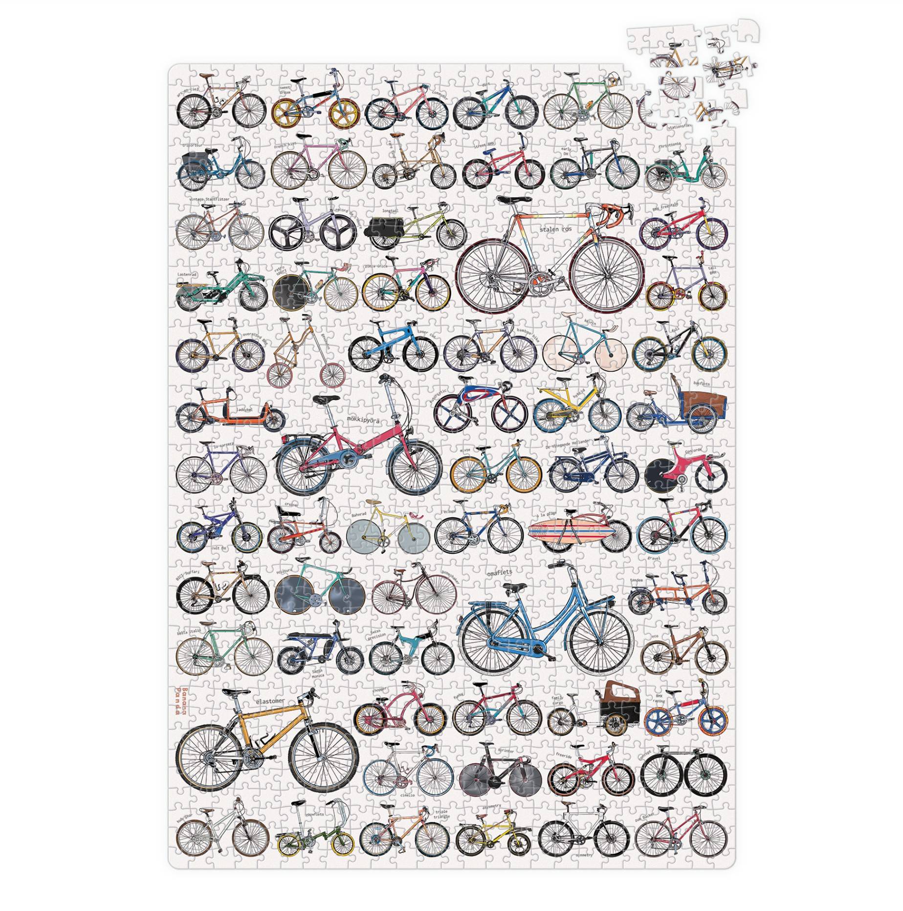 Banana Panda Bicycles 1000 Piece Jigsaw Puzzle - Image 1