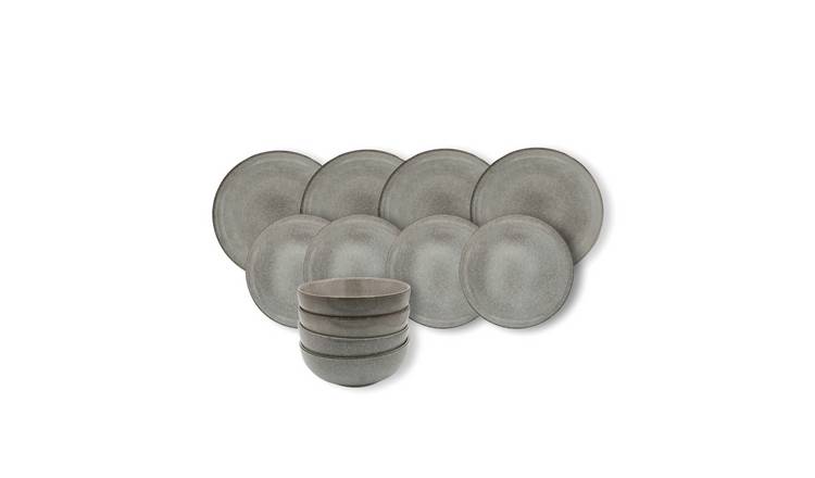 Cooks Professional 12 Piece Nordic Stoneware Dinnerware Set - Grey
