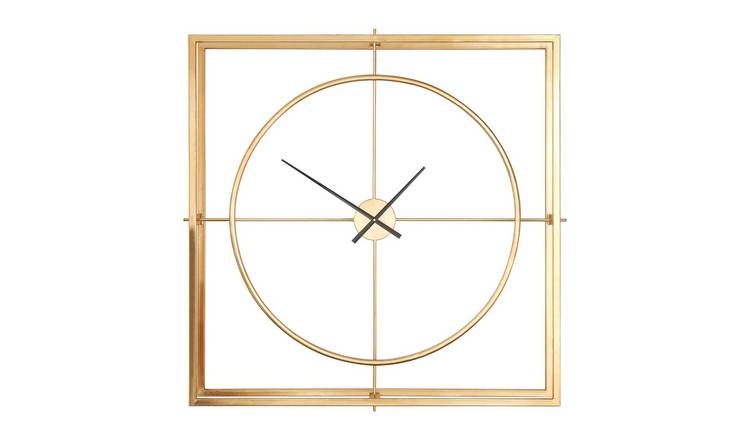 Orsina Trinity 105cm Dia Metal Wall Clock - Gold