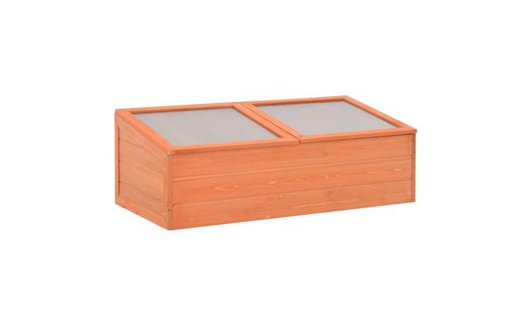 Walplus Wood Greenhouse and PC Board - Natural - 100 x 50 x 34 cm