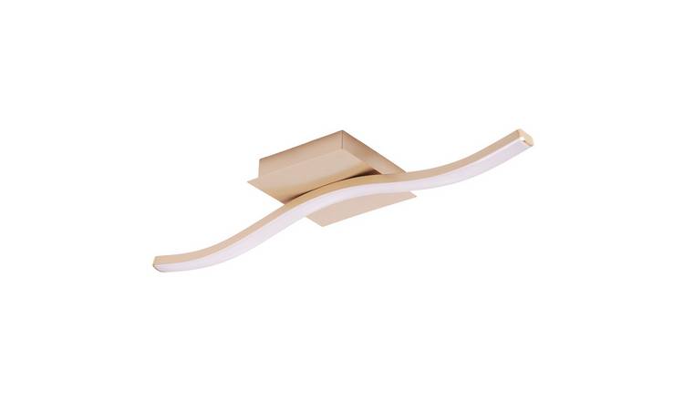 Happy Homewares Gold Single Wavy Strip LED in Matte Gold Ceiling Light - 60cm