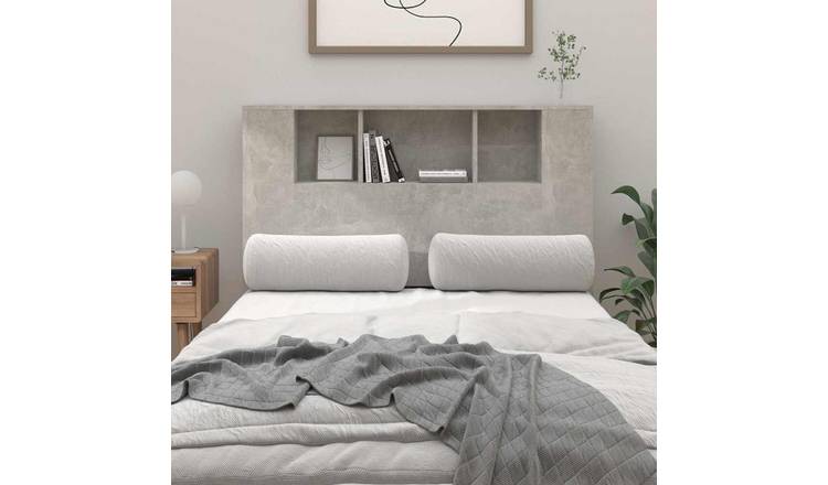 Walplus Wood Headboard Cabinet - Granite Grey - 120 x 18.5 x 102.5 cm