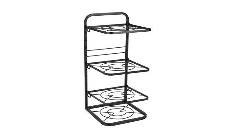 Living and Home 4-Tier Adjustable Pot Rack - Black