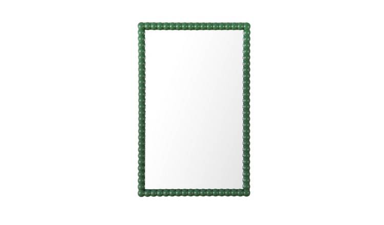 HomeGardenDirect Lecco Wall Mirror with Beaded Frame 60x90cm - Green