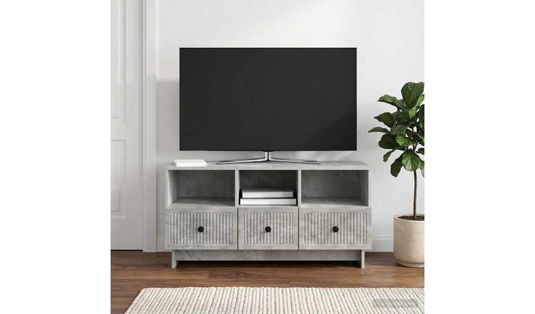 Walplus Engineered Wood TV Cabinet - Concrete Grey - 102 x 34.5 x 50 cm