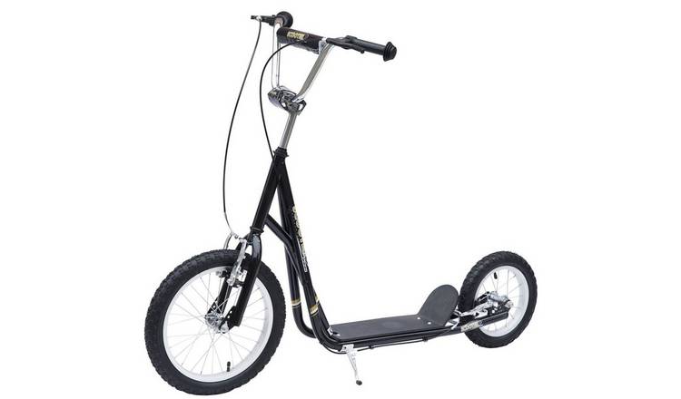 HOMCOM 5 Years Plus 16 Inch Dual Brake Adjustable Height Kick Scooter – Black