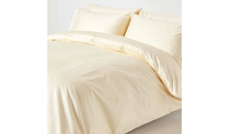 Homescapes Egyptian Cotton Cream Sateen Bedding Set - Single