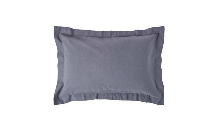 Homescapes Linen Oxford King Size Pillowcase - Dark Grey
