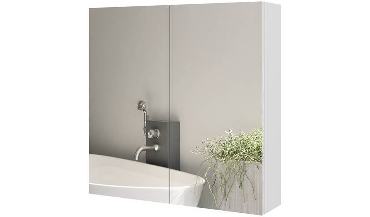 kleankin Wall Mounted Bathroom Mirror Cabinet with Adjustable Shelf - High gloss
