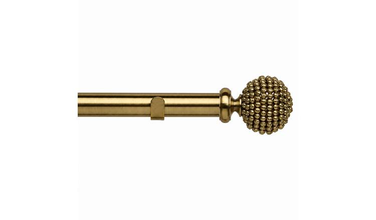 New Edge Blinds 28mm Antique Brass Mia Fixed Eyelet Curtain Pole - 190cm