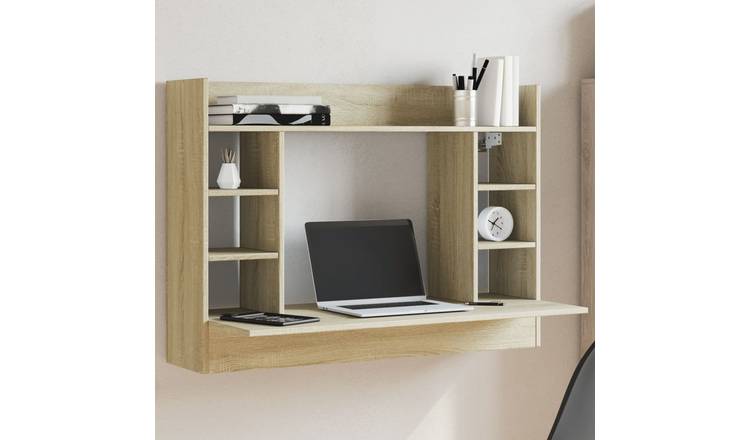 Walplus Engineered Wood Wall Mounted Desk - Light Oak - 105 x 48 x 75 cm