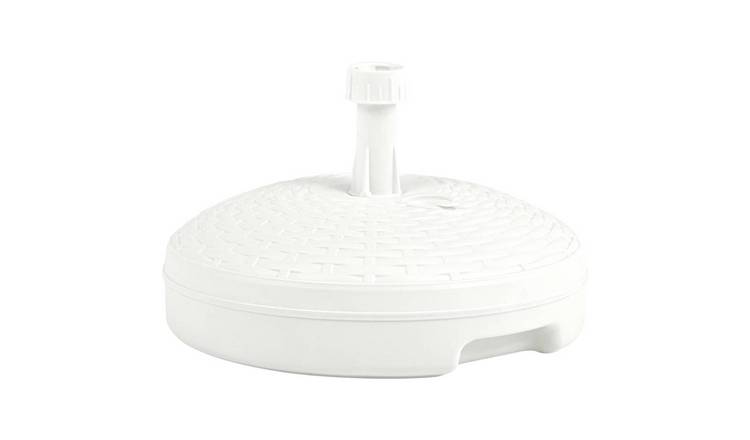 Walplus Poly Rattan Umbrella Base /Water Filled 20 L - White - 45 x 28 cm