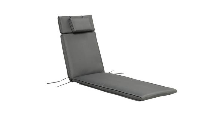 Outsunny Outdoor Sun Lounger Cushions with Pillow - Grey