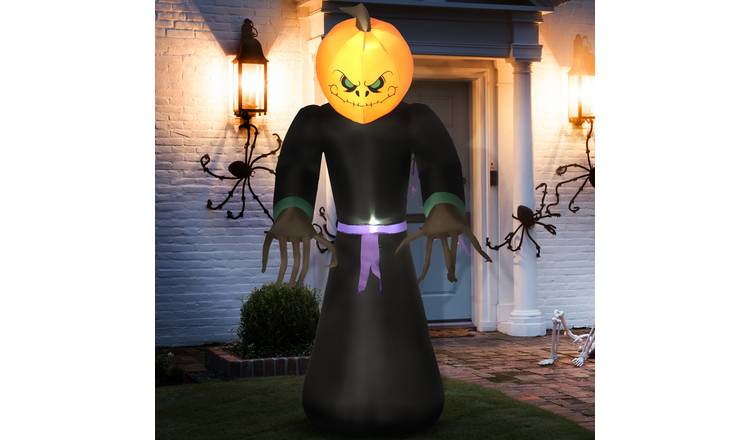 HOMCOM 7ft Halloween Pumpkin Ghost Inflatable Decoration