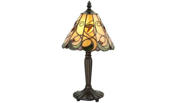 Loops Direct Glass and Polyester Resin Table Lamp - Dark Bronze and Amber