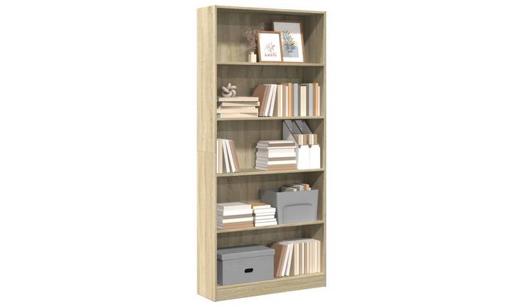 Walplus Engineered Wood Bookcase - Light Oak - 80 x 24 x 176 cm