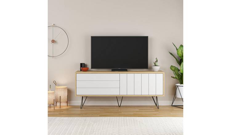 Decortie Picadilly Particleboard TV Stand - Oak and White