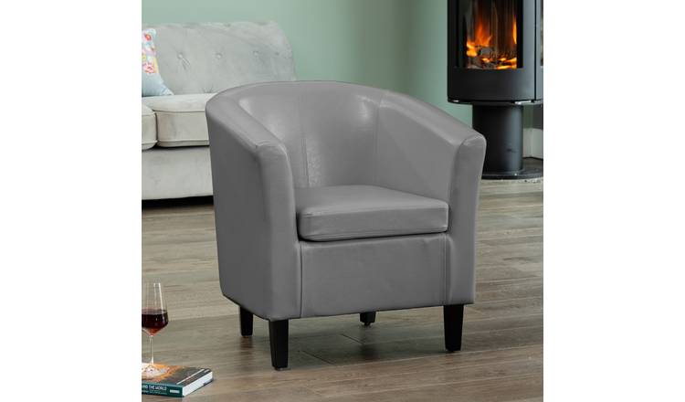 Artemis Home Meriden Vegan Leather Tub Chair - Grey