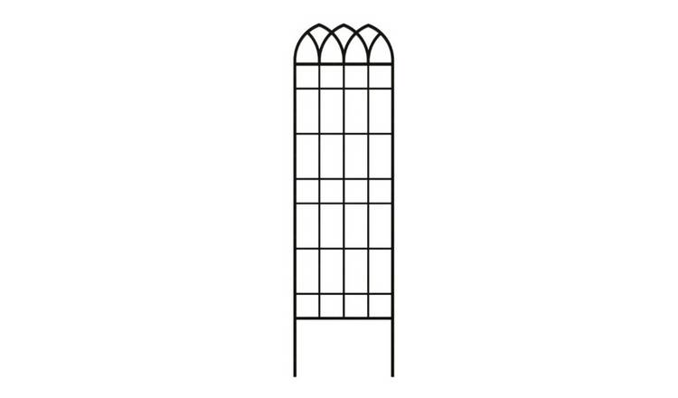 Primrose Gothic Archway Metal Garden Trellis Plant Support in Black - 183cm